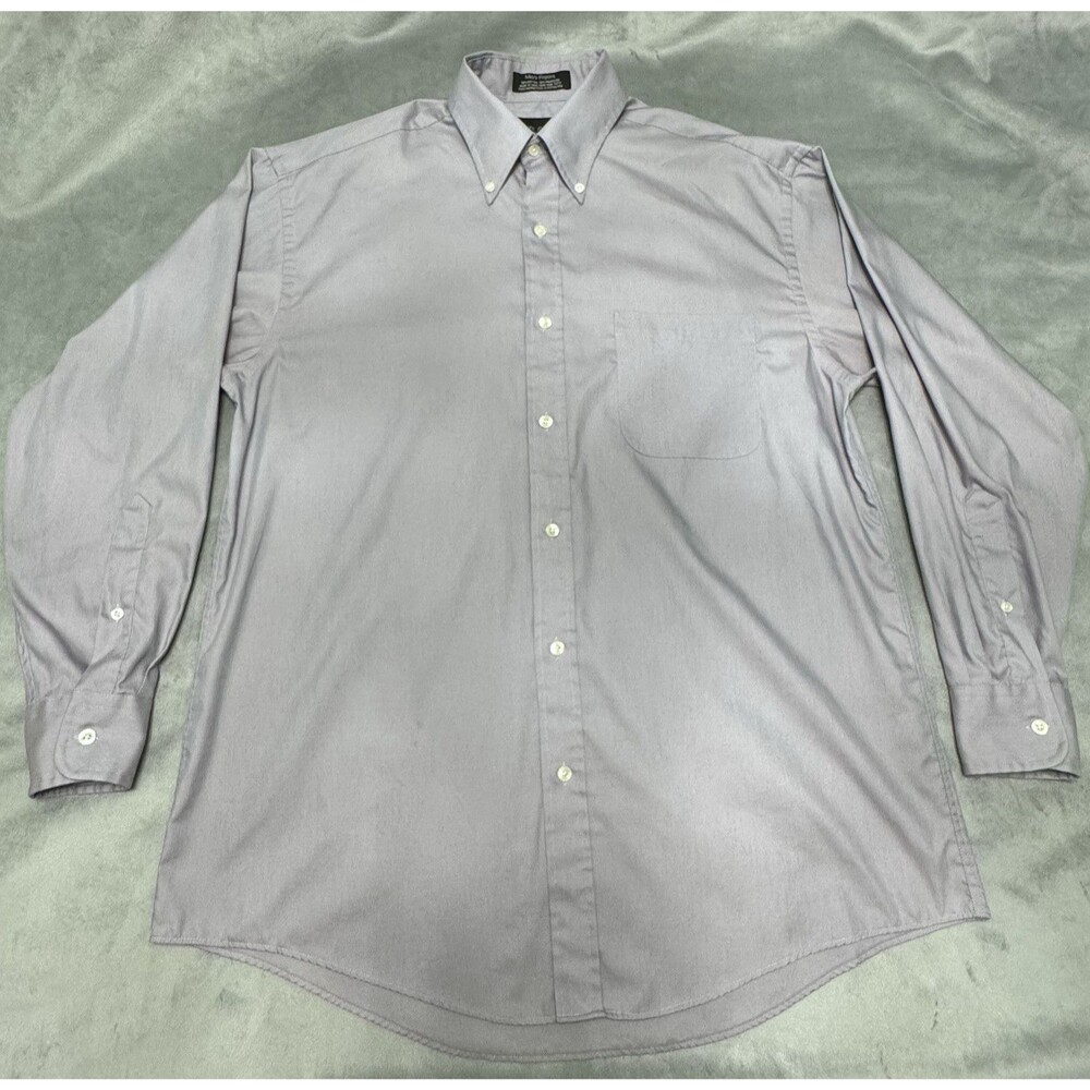 Croft & Barrow Micro Pinpoint Wrinkle Resistant Shirt Purple 15.5 32/33